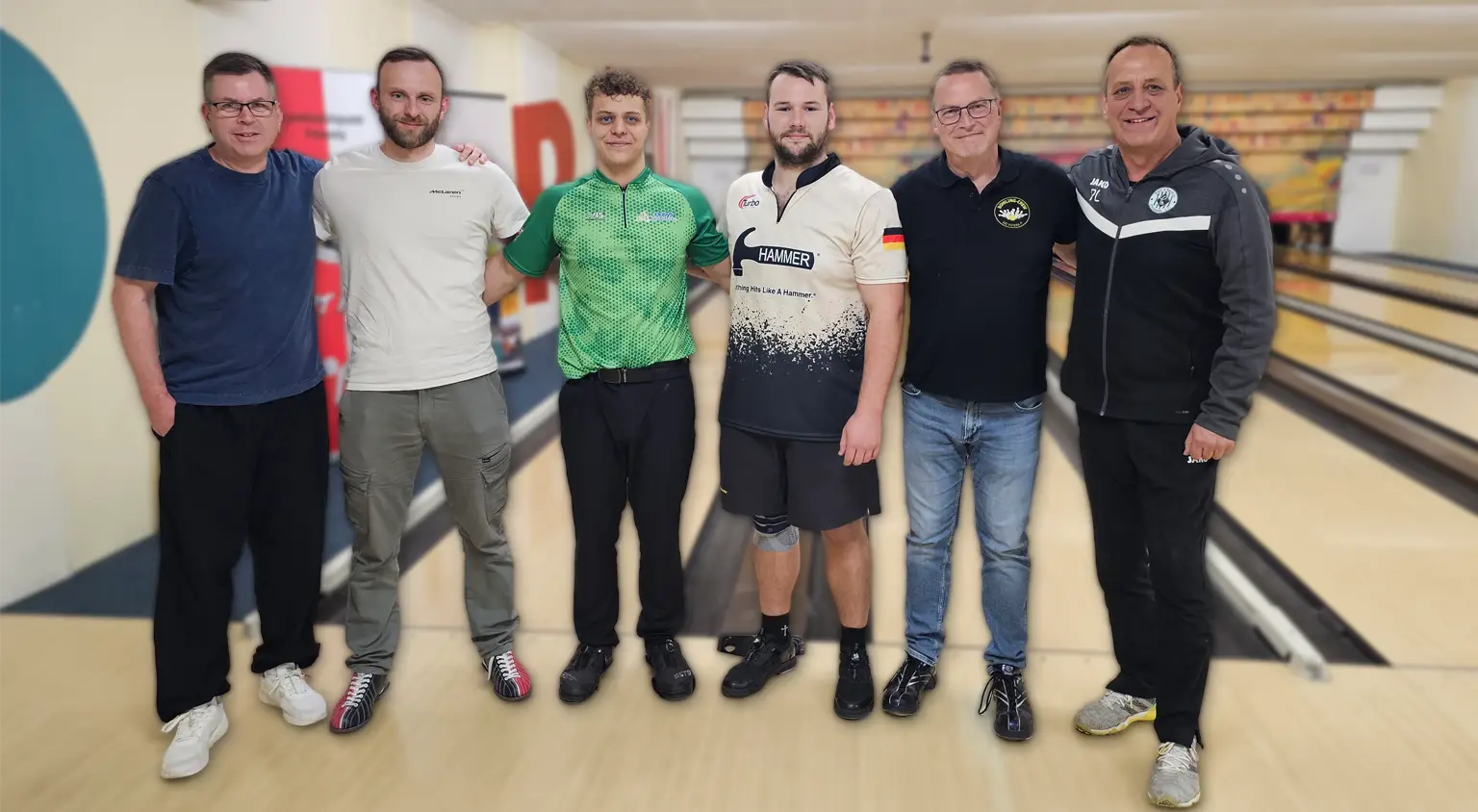 v.l.n.r.: Hauke I., Martin S., Max Lorenz, Paul Purps, Andreas Rödel und Peter Lorenz